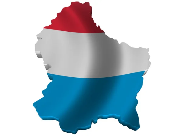 Flaga i mapa Luksemburga — Zdjęcie stockowe