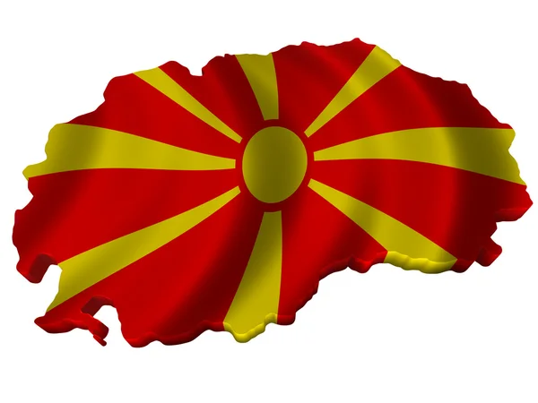 Σημαία και Χάρτης της Μακεδονίας — Φωτογραφία Αρχείου