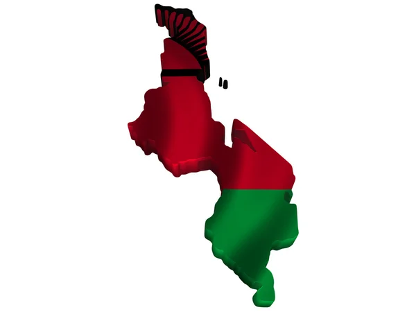 Bandera y mapa de Malawi — Foto de Stock