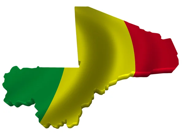 Bandeira e mapa de Mali — Fotografia de Stock