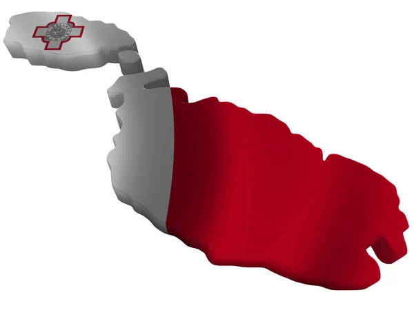 Zászló és Málta Térkép — Stock Fotó
