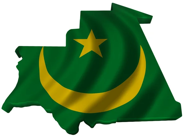 船旗国和毛里塔尼亚地图 — 图库照片