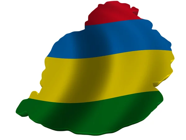 Vlajka a mapa Mauricia — Stock fotografie