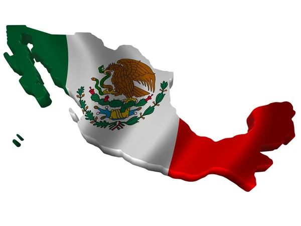 Flaga i mapę z Meksyku — Zdjęcie stockowe