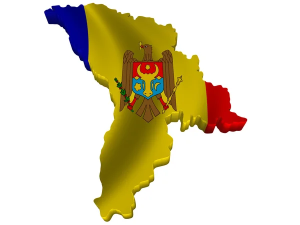 Flaga i mapa Mołdawii — Zdjęcie stockowe
