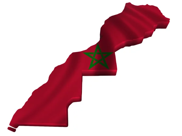 Flagga och karta över Marocko — Stockfoto