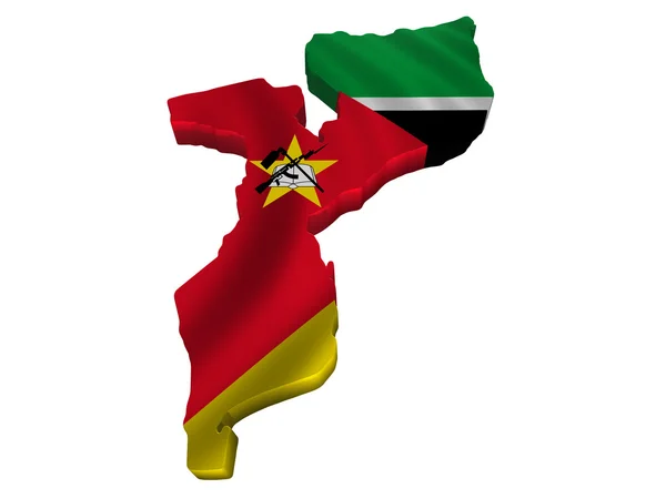 플래그 및 모잠비크의 지도 — 스톡 사진