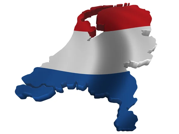 Hollanda bayrağı ve haritası — Stok fotoğraf