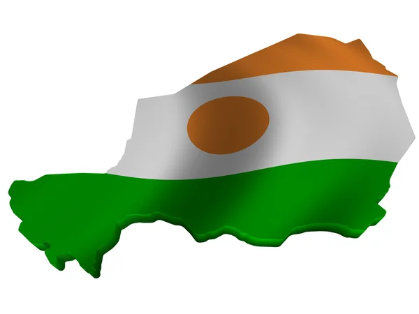 Vlag en kaart van Niger — Stockfoto