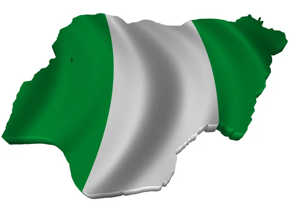 Vlag en kaart van Nigeria — Stockfoto