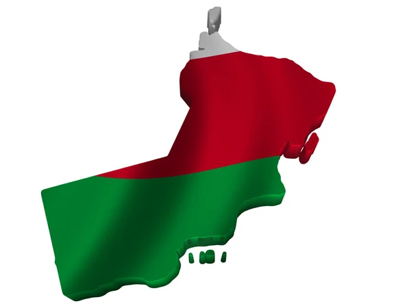 Flaga i mapa Omanu — Zdjęcie stockowe