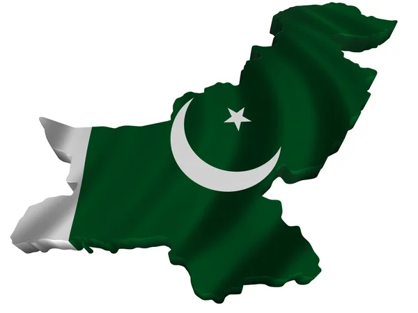 Drapeau et carte de Pakistan — Photo