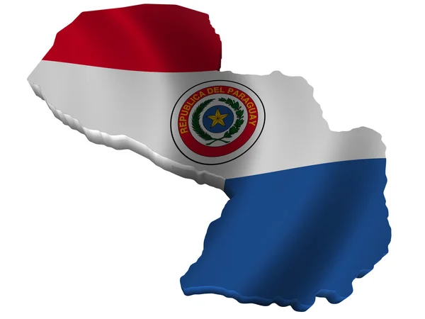 Σημαία και χάρτη της Παραγουάης — Φωτογραφία Αρχείου