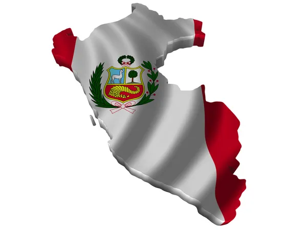 Bandeira e mapa de Peru — Fotografia de Stock