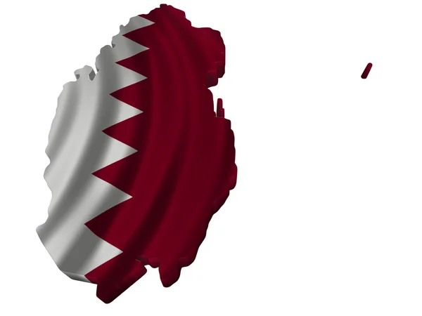 Flagge und Landkarte von Katar — Stockfoto