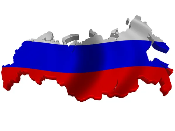 Флаг и карта России — стоковое фото