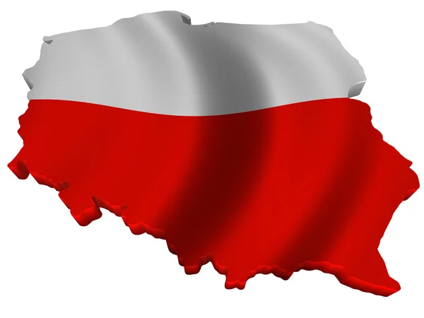 Vlajka a Mapa Polska — Stock fotografie