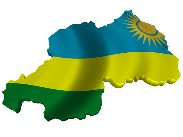 Vlag en kaart van Rwanda — Stockfoto