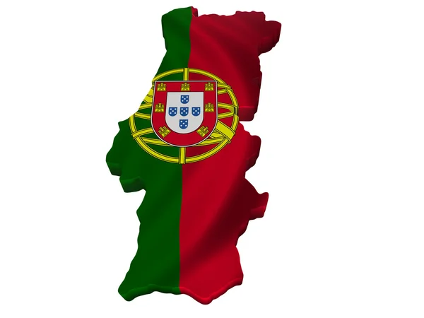ポルトガルの国旗と地図 — ストック写真