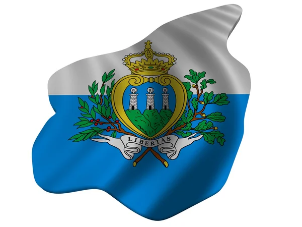 Flagge und Karte von San Marino — Stockfoto