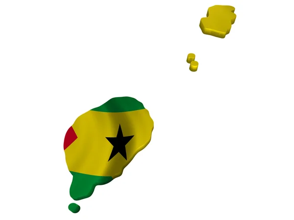 Flagge und Karte von Sao Tomé und Principe — Stockfoto