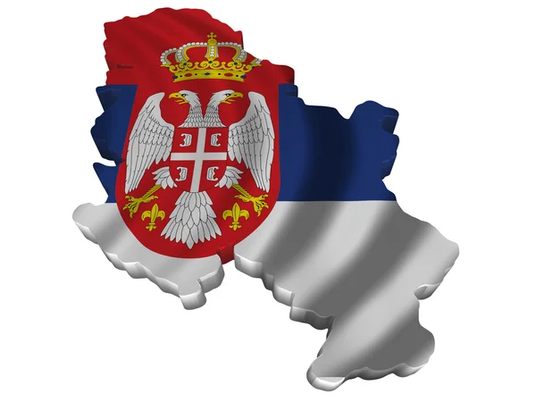 Vlajka a mapa Srbska — Stock fotografie