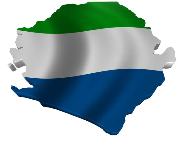 Vlag en kaart van Sierra Leone — Stockfoto