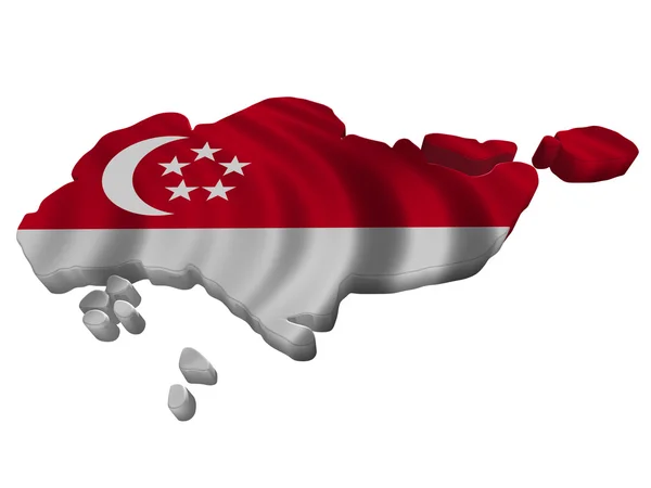 Flagge und Karte von Singapore — Stockfoto