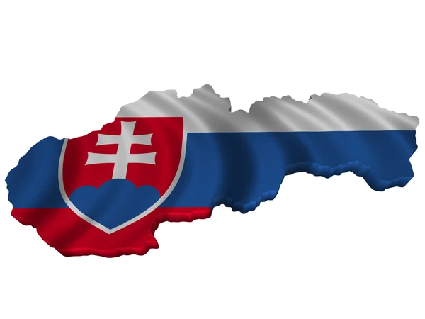 Bandera y mapa de Eslovaquia —  Fotos de Stock