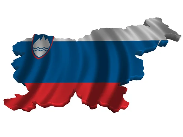 Флаг и карта Словении — стоковое фото