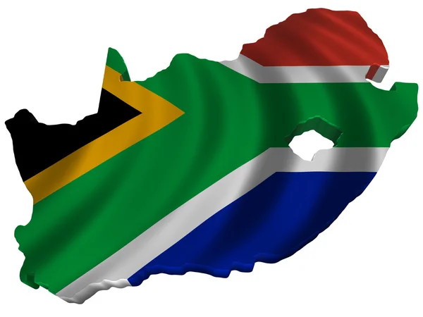 ธงและแผนที่ของแอฟริกาใต้ — ภาพถ่ายสต็อก