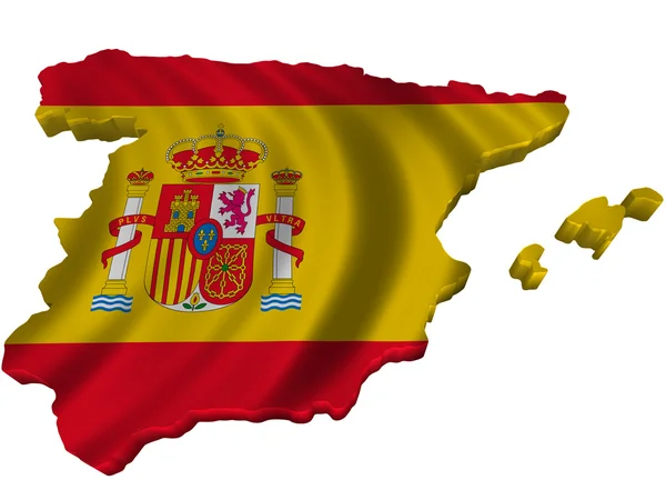 船旗国和西班牙的地图 — 图库照片