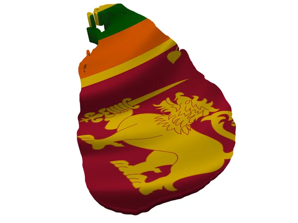 Флаг и карта Шри-Ланки — стоковое фото