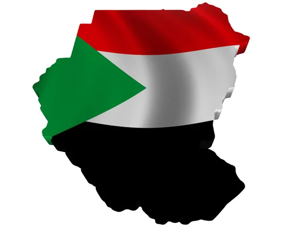 船旗国和苏丹地图 — 图库照片