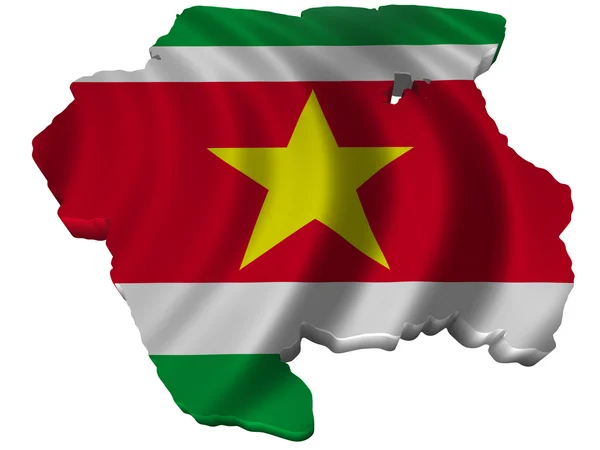 Flag and map of Suriname — Stock Photo, Image