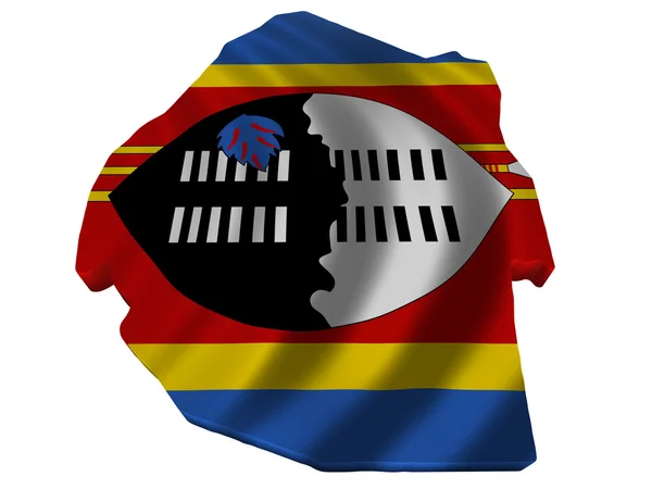 Bandera y mapa de Swazilandia — Foto de Stock