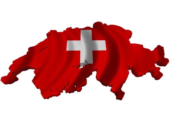 Vlag en kaart van Zwitserland — Stockfoto