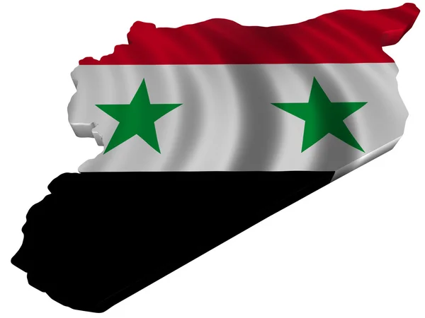Σημαία και χάρτη της Συρίας — Φωτογραφία Αρχείου