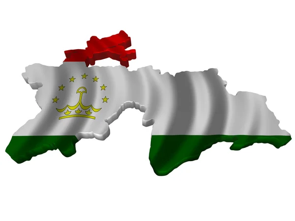 Σημαία και Χάρτης του Τατζικιστάν — Φωτογραφία Αρχείου