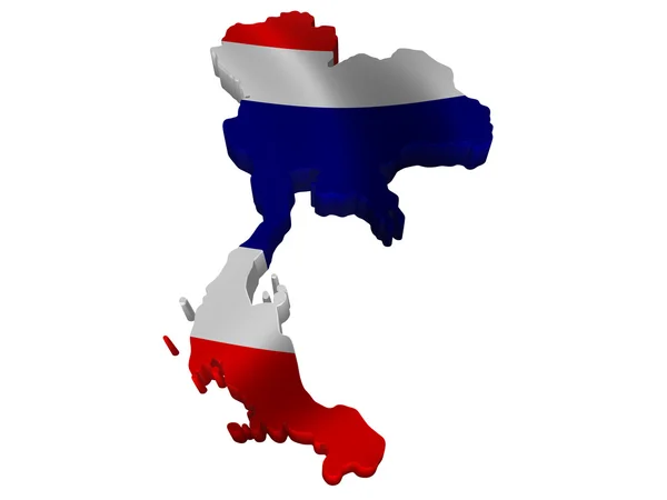 Vlag en kaart van Thailand — Stockfoto