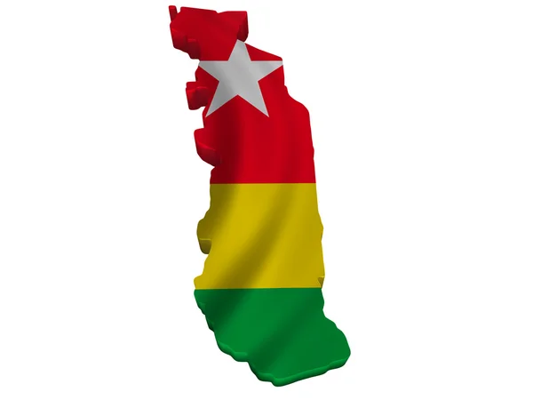 국기와 토고의 지도 — 스톡 사진