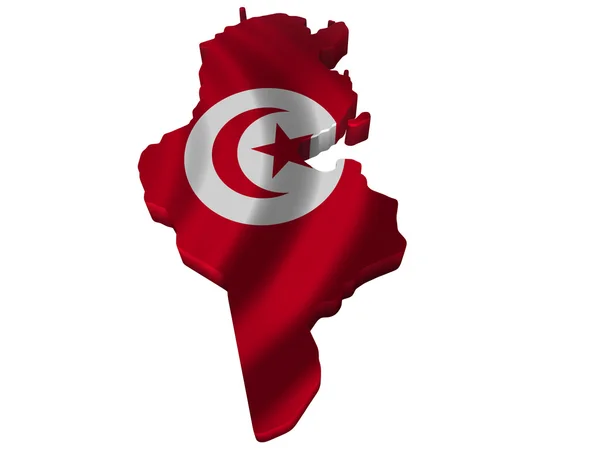 Flaga i mapa Tunezji — Zdjęcie stockowe