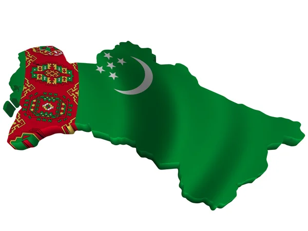Bandera y mapa de Turkmenistán —  Fotos de Stock