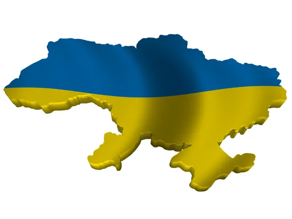 旗、ウクライナの地図 — ストック写真