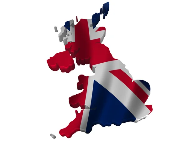 Vlajka a mapa Velká Británie — Stock fotografie
