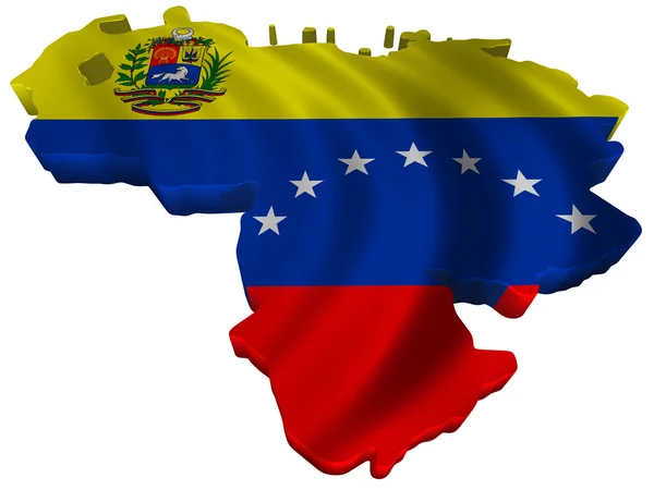 국기와 베네수엘라의 지도 — 스톡 사진