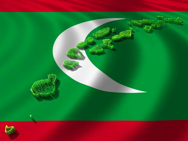 船旗国和马尔代夫地图 — 图库照片
