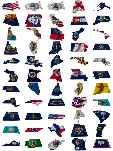Bayrak ve Amerika Birleşik Devletleri Haritası — Stok fotoğraf