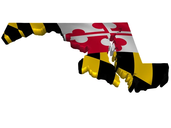 Drapeau et carte de Maryland Images De Stock Libres De Droits