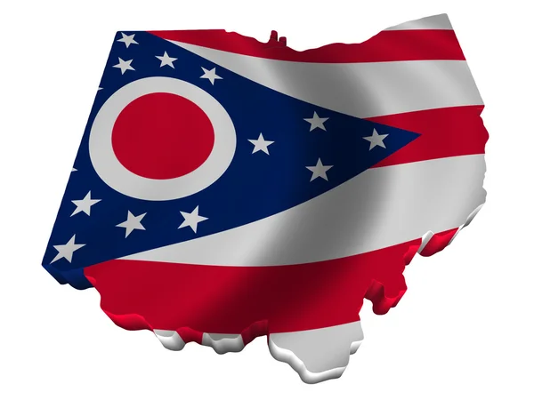 旗とオハイオ州の地図 ロイヤリティフリーのストック写真